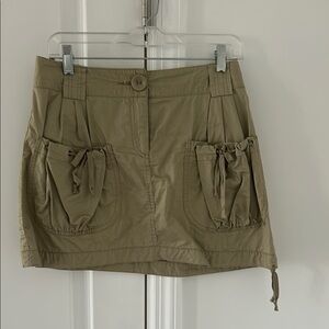 Nanette Lepore Khaki Mini Skirt with Pockets